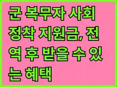 군 복무자 사회 정착 지원금, 전역 후 받을 수 있는 혜택