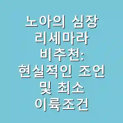노아의 심장 리세마라 비추천: 현실적인 조언 및 최소 이륙조건