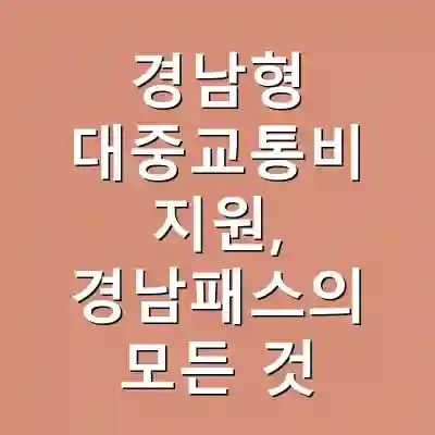 경남형 대중교통비 지원, 경남패스의 모든 것