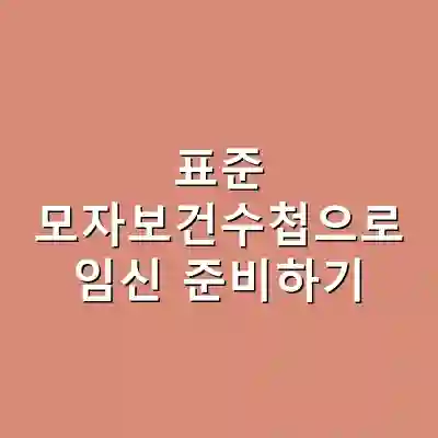 표준 모자보건수첩으로 임신 준비하기