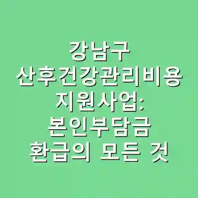강남구 산후건강관리비용 지원사업: 본인부담금 환급의 모든 것