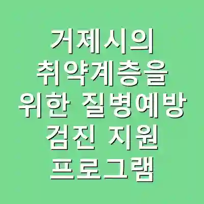 거제시의 취약계층을 위한 질병예방 검진 지원 프로그램