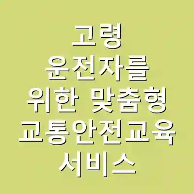 고령 운전자를 위한 맞춤형 교통안전교육 서비스